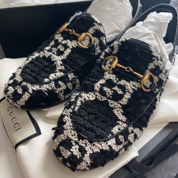 BLOGGERS FAV GUCCI GG TWEED LOAFER FLATS 36 6 - Picture 9 of 16